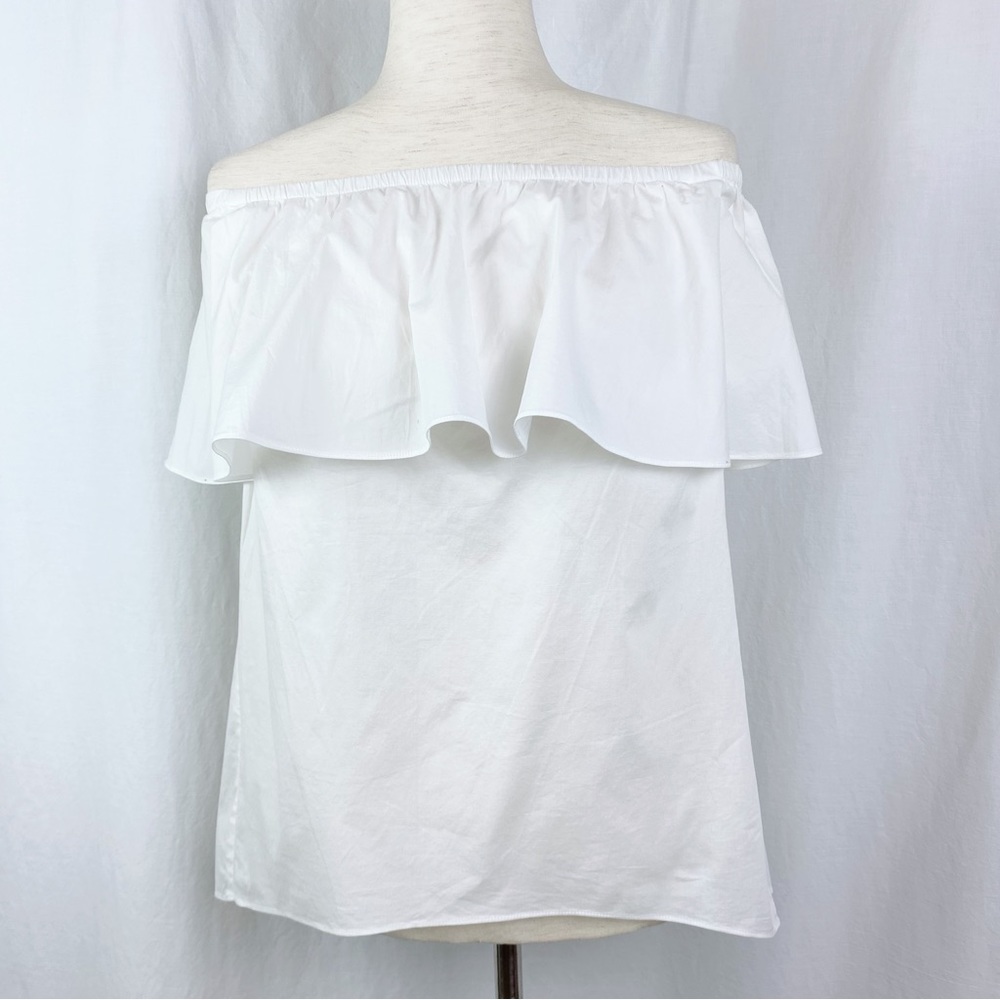 NWOT Michael Kors White Off-Shoulder Ruffle Top Medium